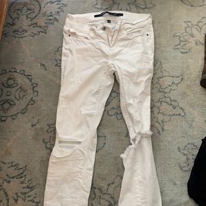 White ripped jeans